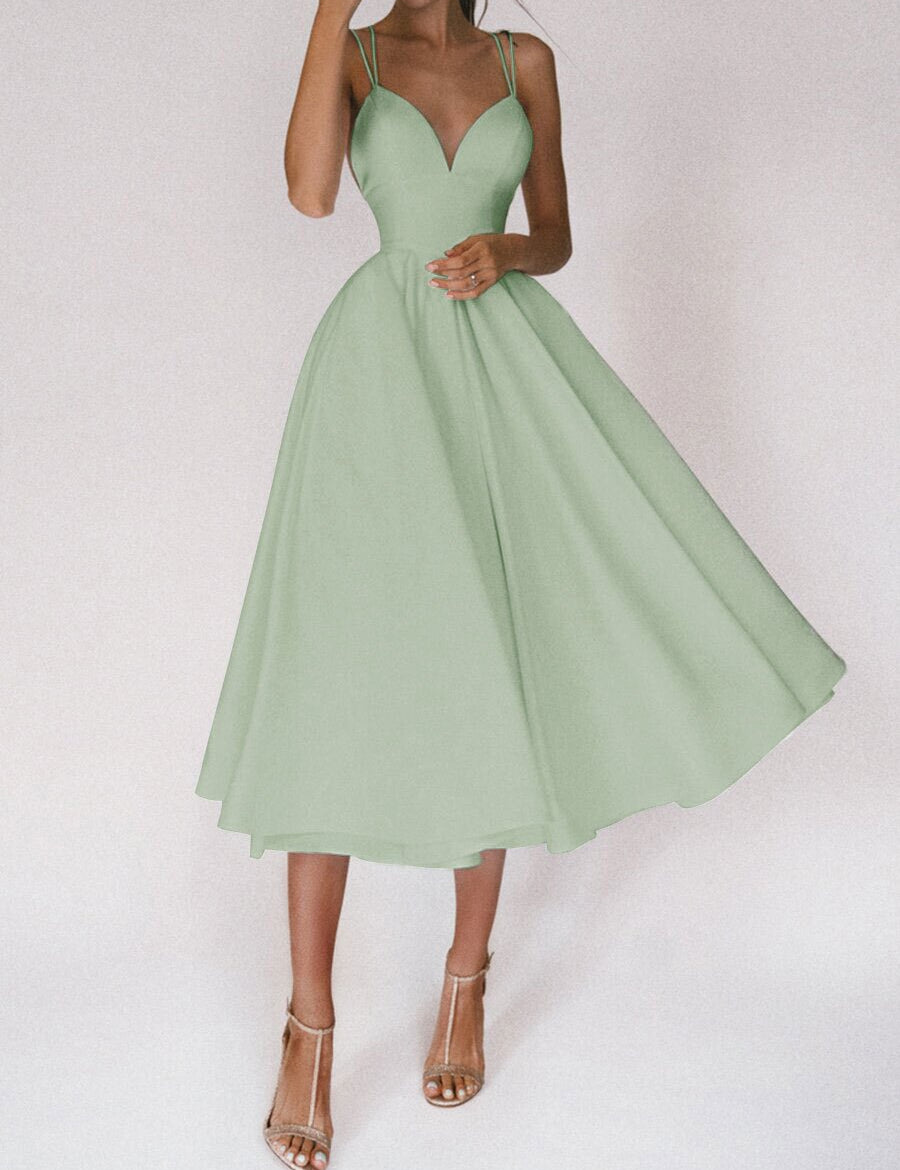 Women's Sexy V-Neck Suspender A-Line Maxi Dress Dresses