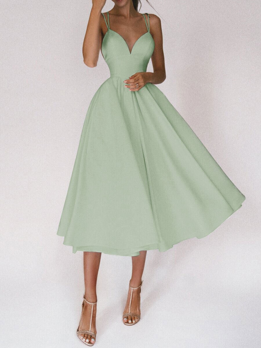 Women's Sexy V-Neck Suspender A-Line Maxi Dress Dresses
