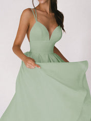 Women's Sexy V-Neck Suspender A-Line Maxi Dress Dresses