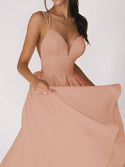 Women's Sexy V-Neck Suspender A-Line Maxi Dress Dresses