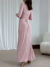 Women's Slim-Fit Asymmetric Long-Sleeve Split Dress Dresses