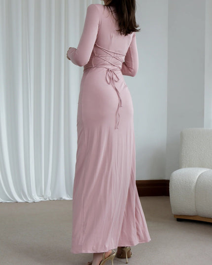 Women's Slim-Fit Asymmetric Long-Sleeve Split Dress Dresses