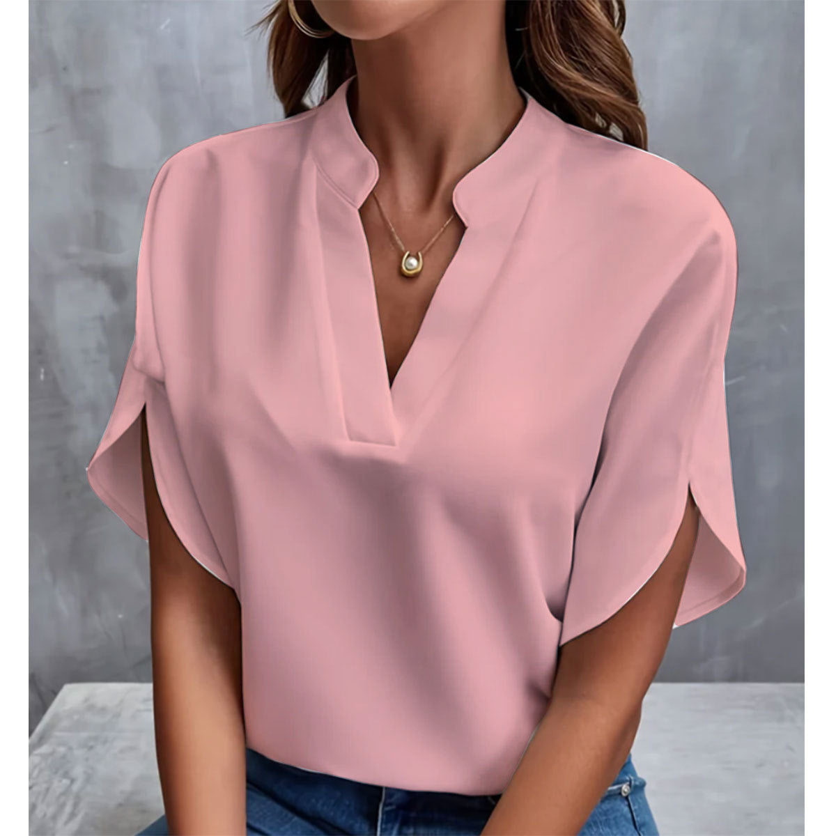 Women's Summer V-Neck Chiffon Blouse Blouse