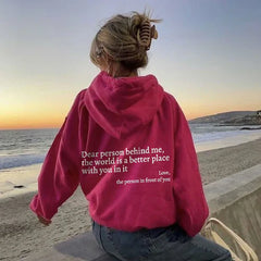 'Dear Person Behind Me' Hoodie Red