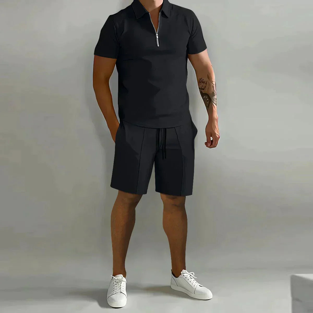 Thomas | Polo With Shorts Black