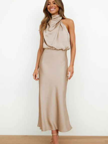 Leila | Stylish Cocktail Dress Khaki Dresses