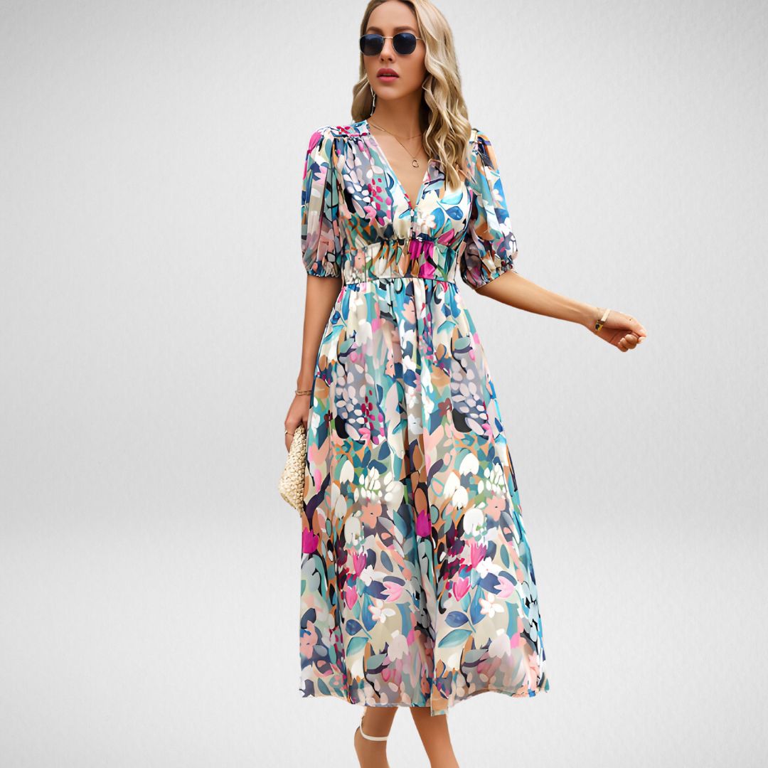 Nydia | Charming Dress with V-Neck Green