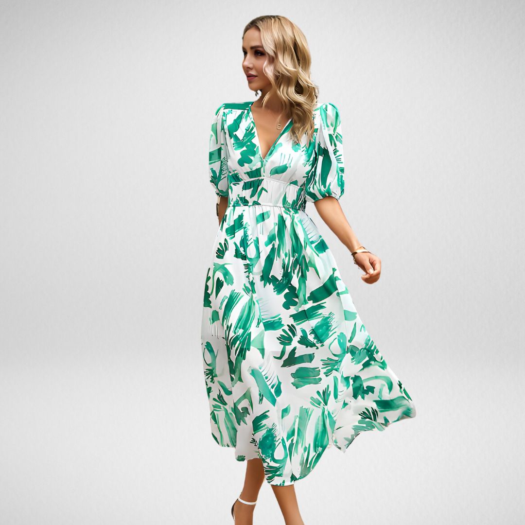 Elena | Charming V-neck Dress Light green Dress