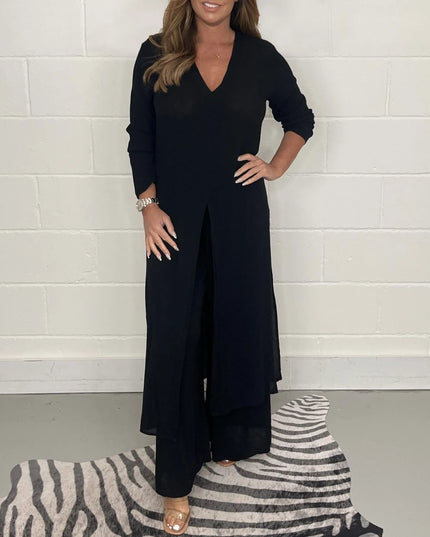 Capea | Airy Autumn Two-Piece Set Black