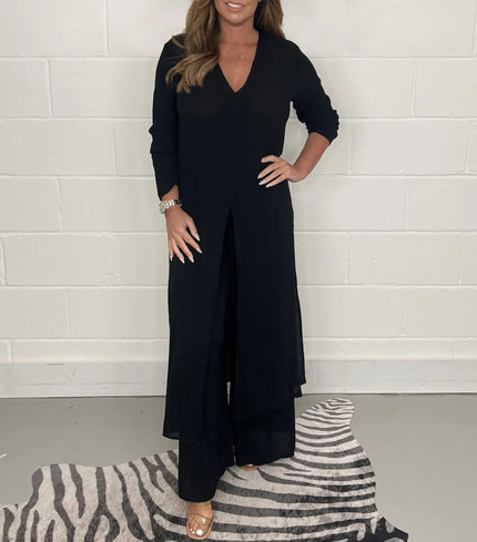 Capea | Airy Autumn Two-Piece Set Black