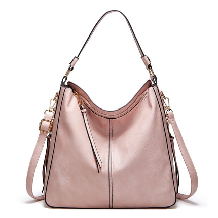 Zipper Bucket Messenger Bag Pink One Size (34 cm (W) × 30 cm (H) × 13 cm (D) Bag