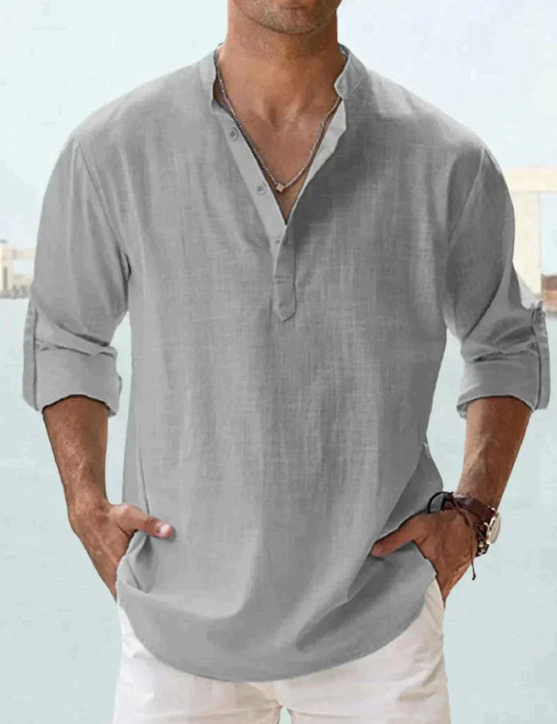Men's Classic Linen Shirt GraY Shirts