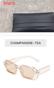 Retro Candy Color Small Frame Sunglasses With glasses bag Champagne Sunglasses
