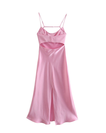 Elegant Women’s Satin Camis Long Dress Dresses