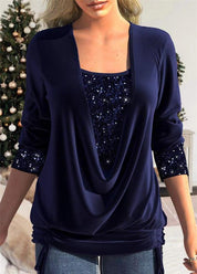 Gie | Elegante top Marine blue 50% Korting Shirts & Tops