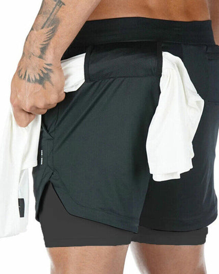 Men's 2‑in‑1 Quick‑Dry Running Shorts with Phone Pocket Shorts