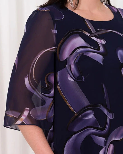 Emma- Midnight Swirl Chiffon Dress DRESS