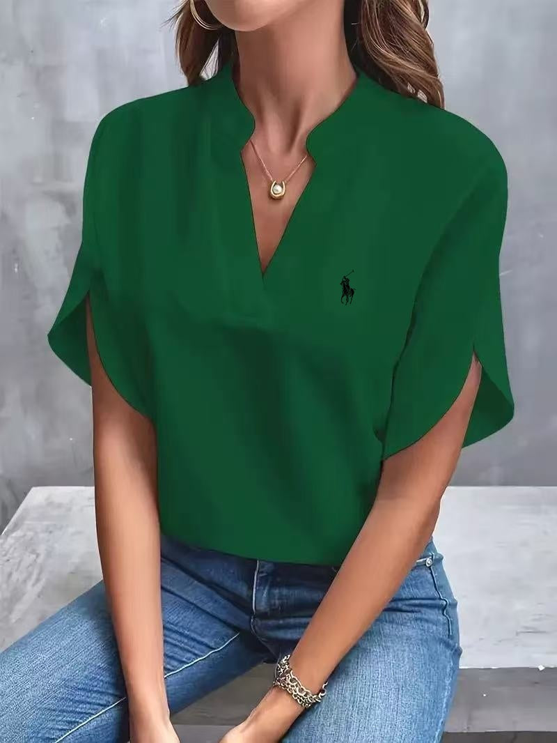 Women's Ralph Lauren Classic V-Neck T-Shirt Green Women Tops