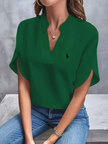 Women's Ralph Lauren Classic V-Neck T-Shirt Green Women Tops