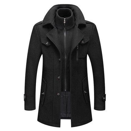 Men's Wool Blend Overcoat Black Coat