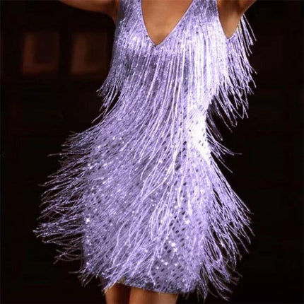 LookHot - V-Neck Slip Dress Purple kleid