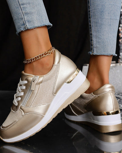 Women's Lace-Up Side-Zip Sneakers Sneakers