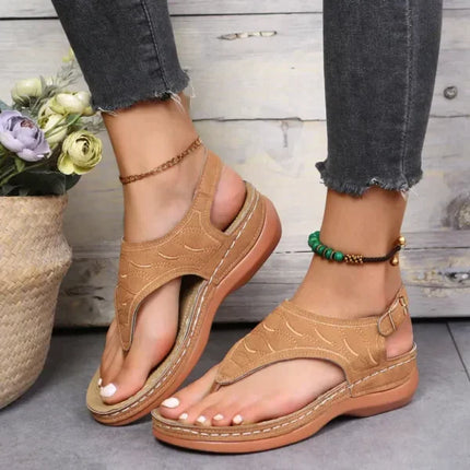Women's Fashionable Leather Sandals Brown Leather Sandals