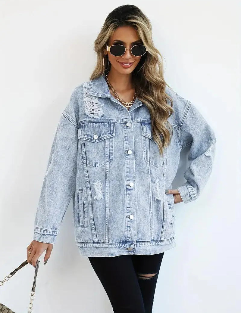 Oversized Denim Jacket Women – Olivia Trendy Jacket Women's Jacket