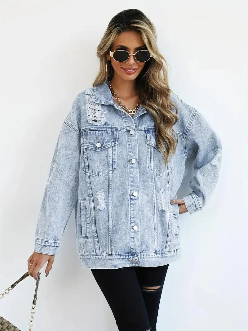 Oversized Denim Jacket Women – Olivia Trendy Jacket Women's Jacket