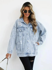 Oversized Denim Jacket Women – Olivia Trendy Jacket Women's Jacket