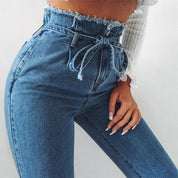 High-Waisted Washed Pencil Pants Pants