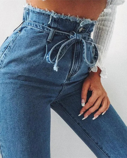 High-Waisted Washed Pencil Pants Pants