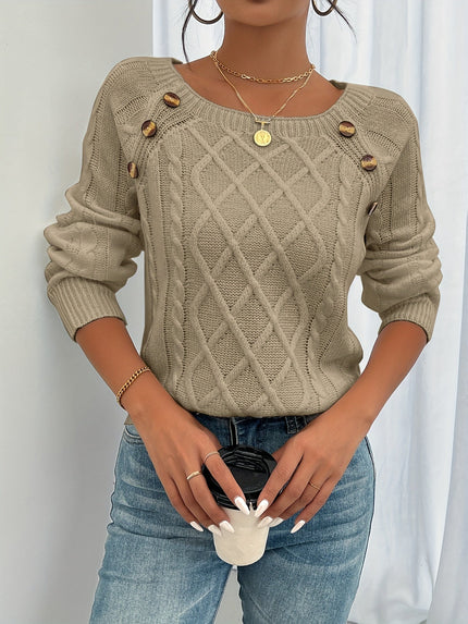 Jaimy | Classic Cashmere Sweater Khaki