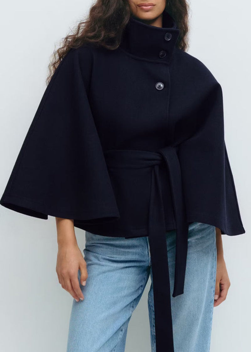 Elegant Batwing Trench Coat with Belt Coats