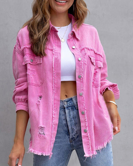 Ripped Overshirt Jacket for Women Jackets
