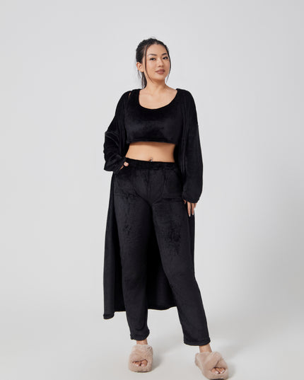 Cozy 3‑Piece Women's Lounge & Pajama Set Black Sets