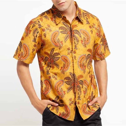 Men's 3D Printed Short Sleeve Lapel Shirt S9534447 Shirts