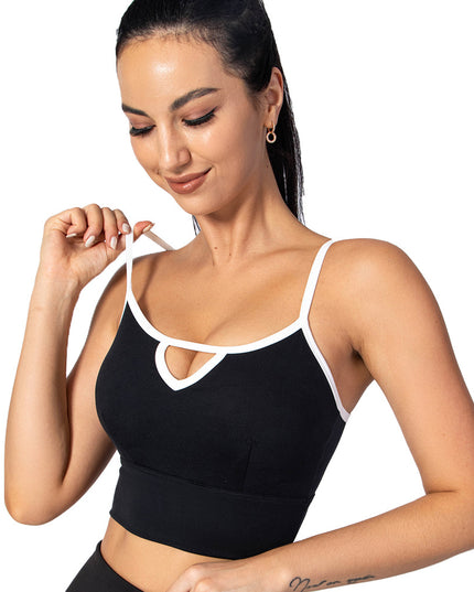 Women's Push‑Up Ice‑Silk Sports Bra Black Bra