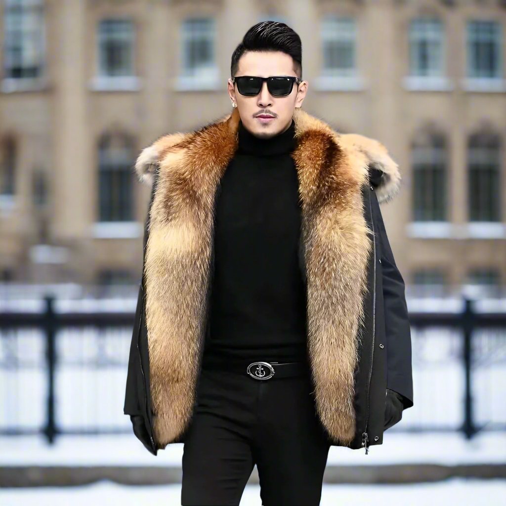 Men's Long Faux Fur Winter Coat Long Faux Fur Winter Coat