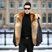 Men's Long Faux Fur Winter Coat Long Faux Fur Winter Coat