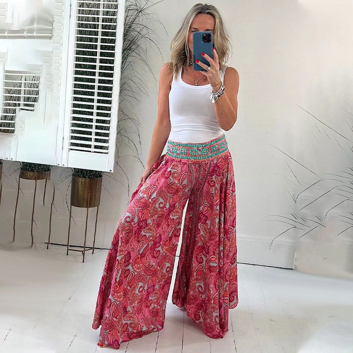 Iris™ - Comfortable trousers with elastic waist Red