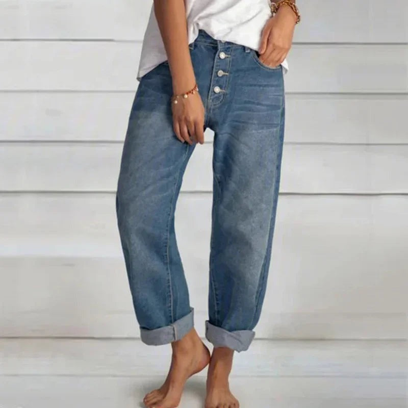 Sivertine™ - Women's comfortable high waist loose fit jeans Denim