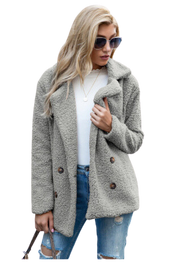 Morgan - Fleece Jacket Light Grey Coat