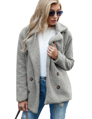 Morgan - Fleece Jacket Light Grey Coat