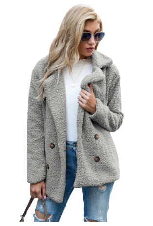 Morgan - Fleece Jacket Light Grey Coat
