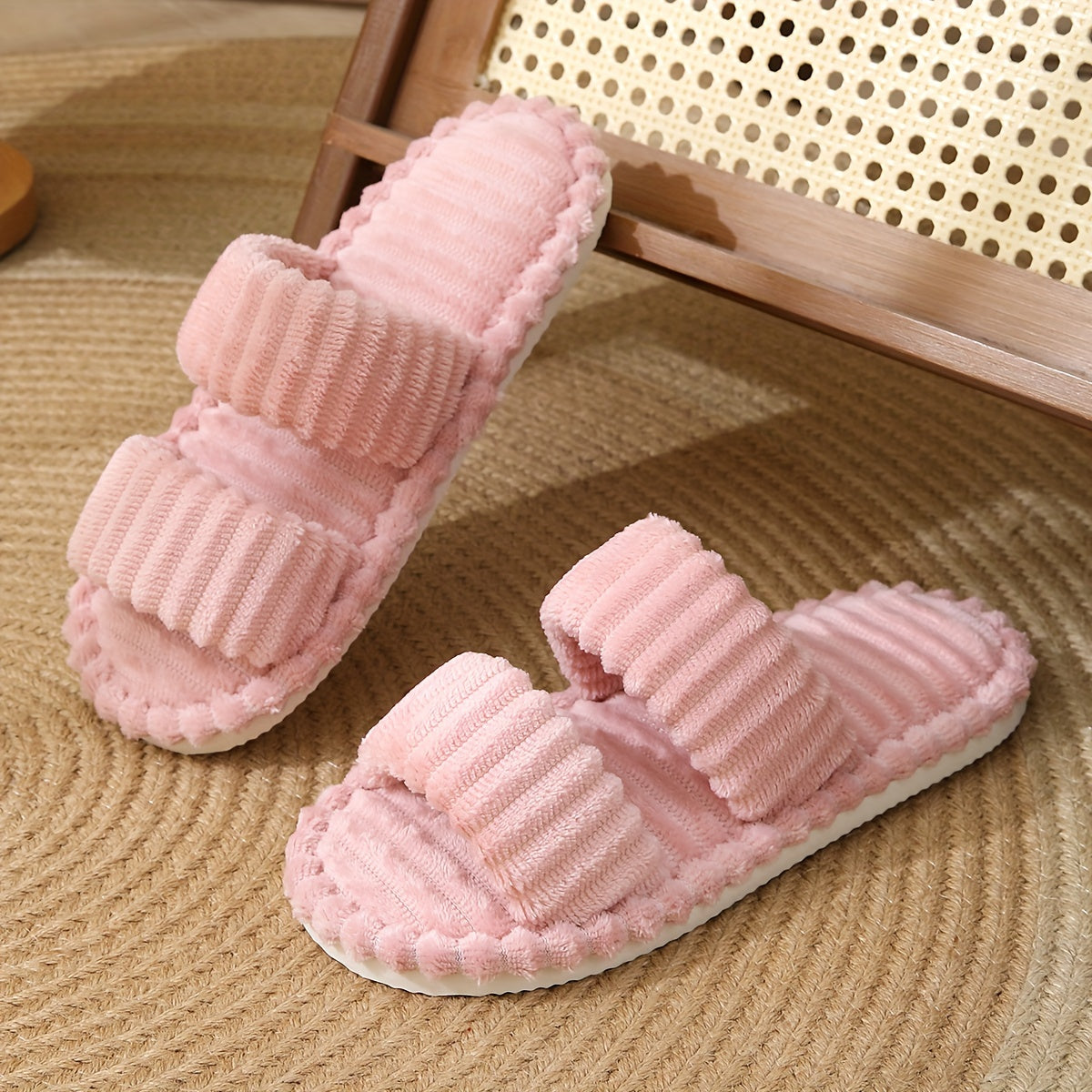 Plush Soft Slippers – Cozy Non‑Slip Home Footwear Pink Slippers