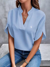 Women's Ralph Lauren Classic V-Neck T-Shirt Blue Women Tops