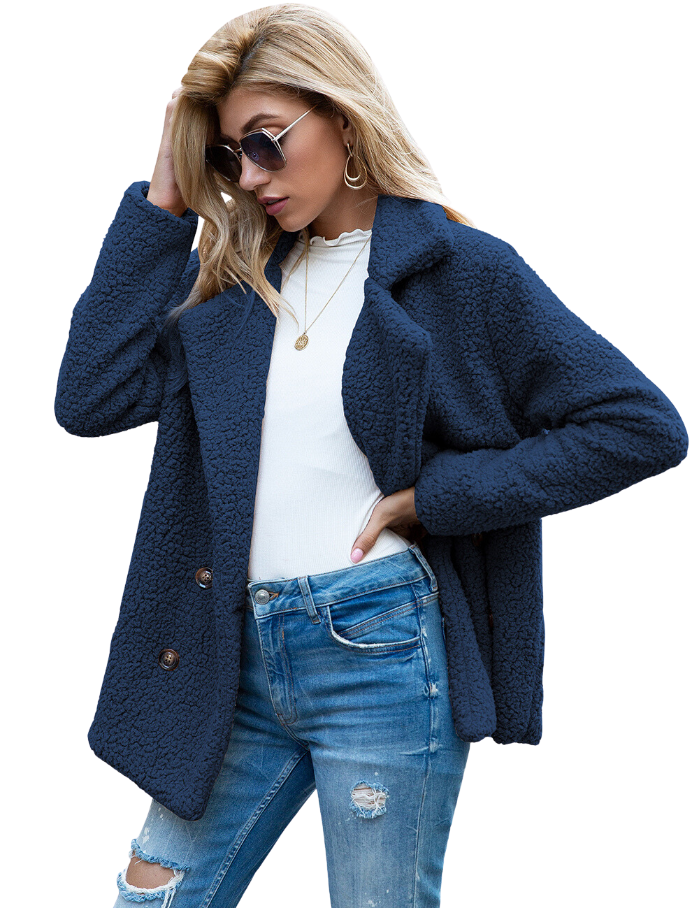 Morgan - Fleece Jacket Blue Coat