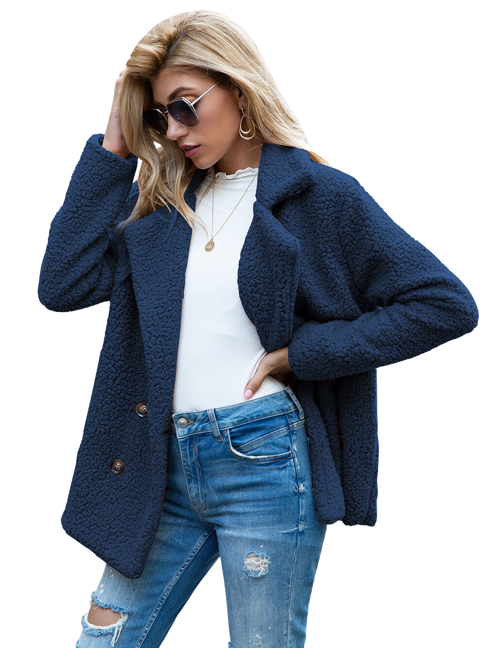 Morgan - Fleece Jacket Blue Coat