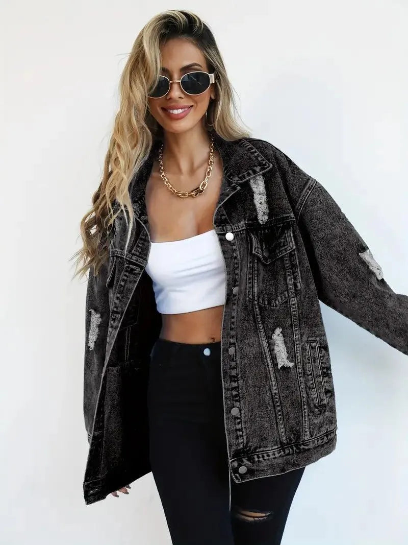 Oversized Denim Jacket Women – Olivia Trendy Jacket Women's Jacket